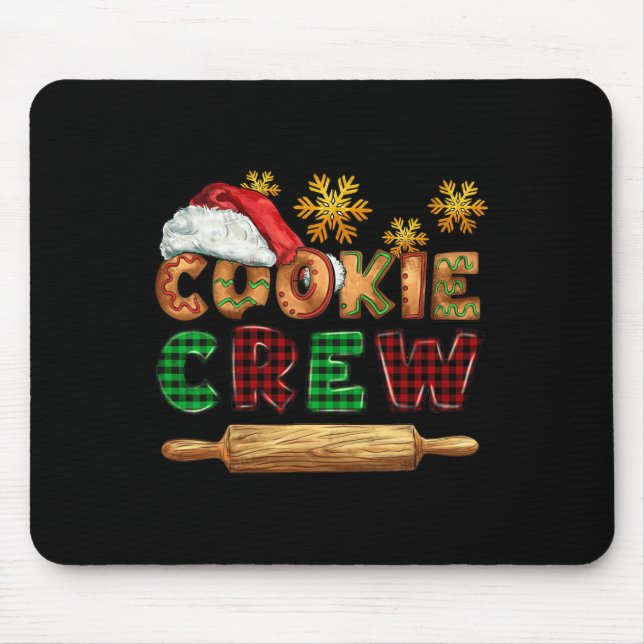 Cookie Crew  Buffalo Plaid Christmas Baking Pajama Mouse Mat (Front)