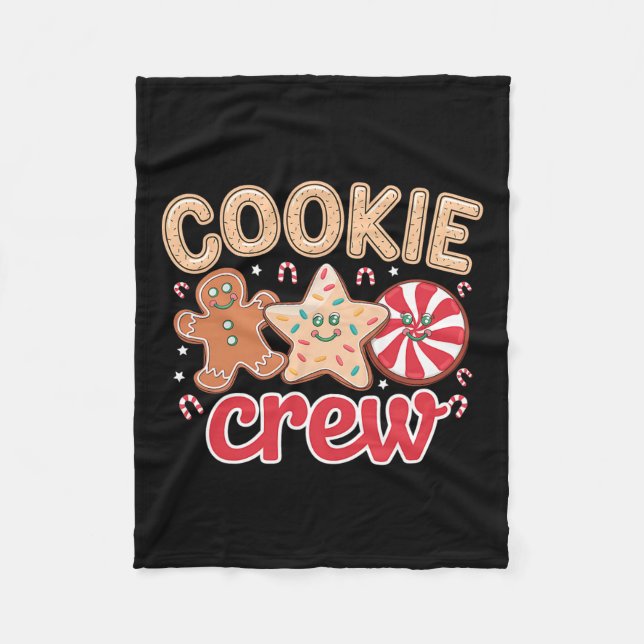 Cookie Crew Gingerbread Christmas Squad Family Bak Fleece Blanket (Front)