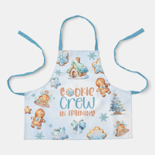 Cookie Crew in training Christmas blue gingerbread Apron