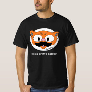 Cookie Crumb Catcher Cartoon Cat Moustache Humour T-Shirt