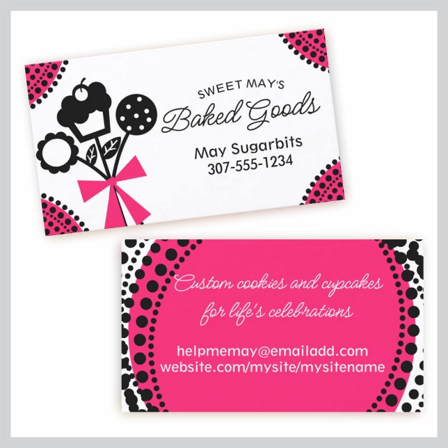 cookie cupcake bouquet baking bakery pastry chef business card (Creator Uploaded)