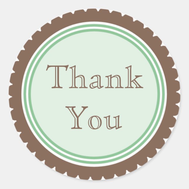 Cookie Cut Chocolate Mint Thank You Stickers (Front)
