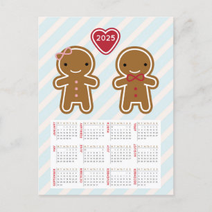 Cookie Cute Gingerbread Couple 2025 Calendar Postcard