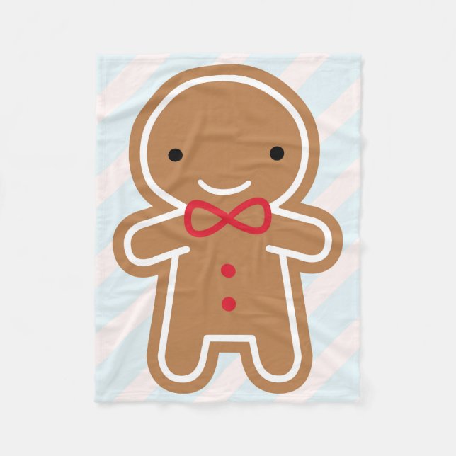 Cookie Cute Gingerbread Man Fleece Blanket (Front)