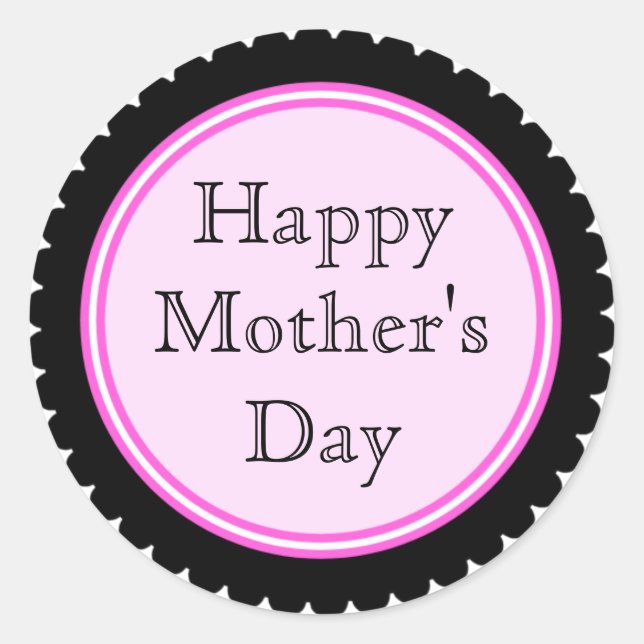 Cookie Cutter Hot Pink Mother's Day Stickers (Front)
