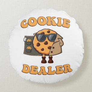 Cookie Dealer Funny Baking Round Cushion