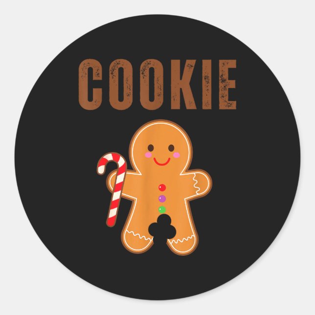Cookie Eater Funny Christmas Couples Matching  Classic Round Sticker (Front)
