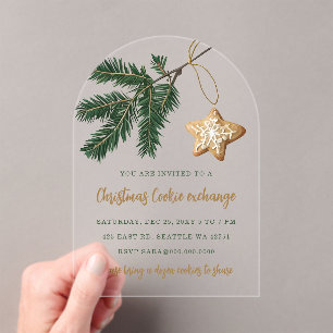 Cookie Exchange Christmas Party Acrylic Invitations