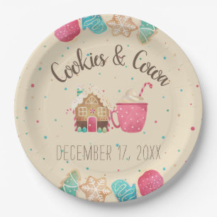 Cookie Exchange Festive Christmas Watercolor Paper Plate