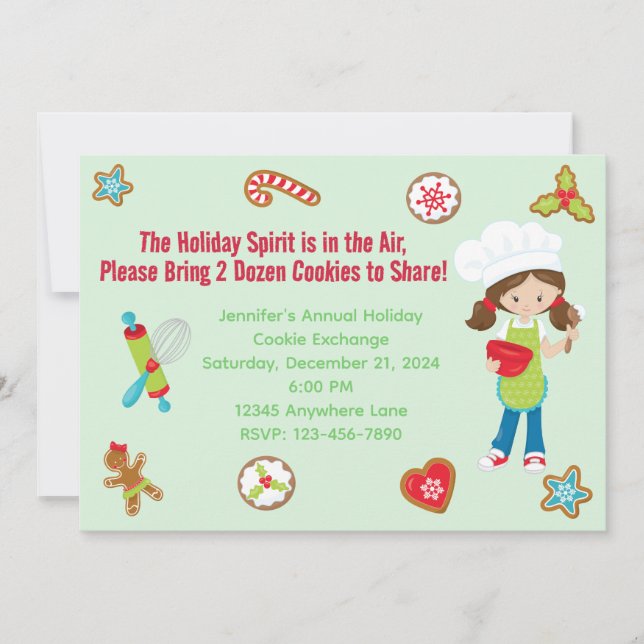 Cookie Exchange Holiday Invitation (Front)