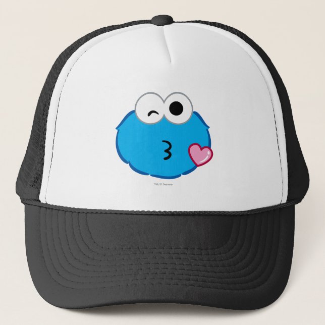 Cookie Face Throwing a Kiss Trucker Hat (Front)