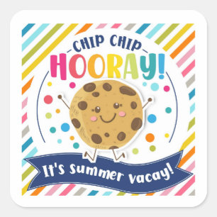 cookie favor gift summer vacay square sticker