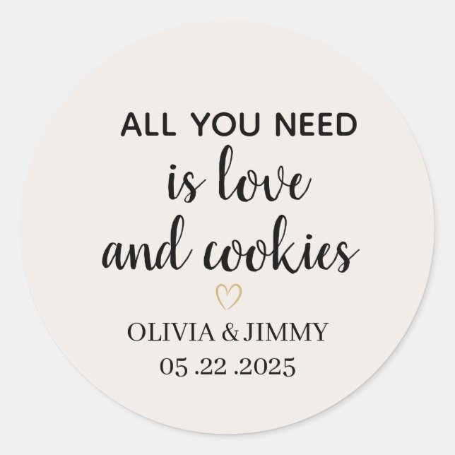 Cookie Favour Stickers | Round Favour Labels  (Front)
