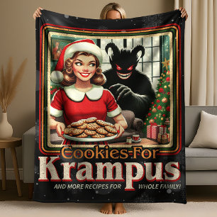 Cookie For Krampus Merry Krampus Christmas Horror Fleece Blanket