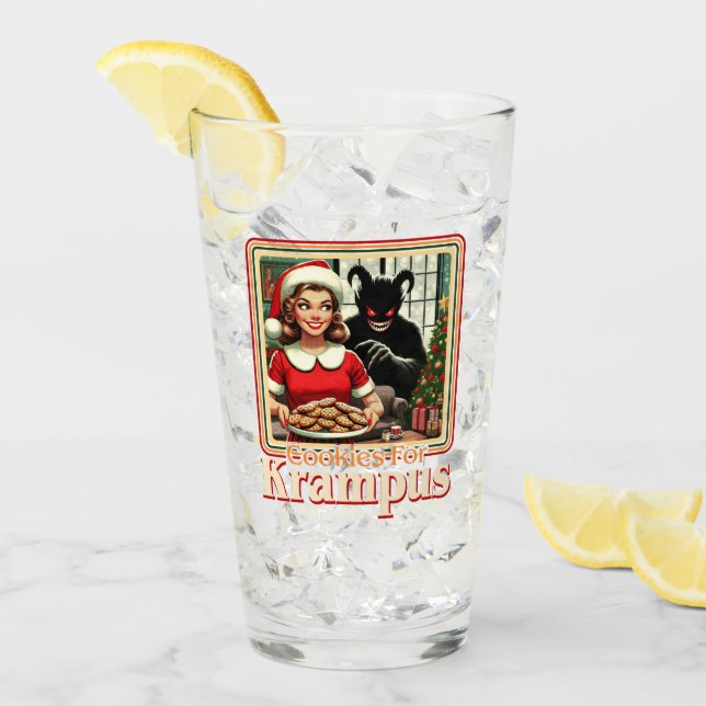 Cookie For Krampus Merry Krampus Christmas Horror Glass (Front Ice)