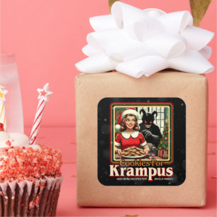 Cookie For Krampus Merry Krampus Christmas Horror Square Sticker