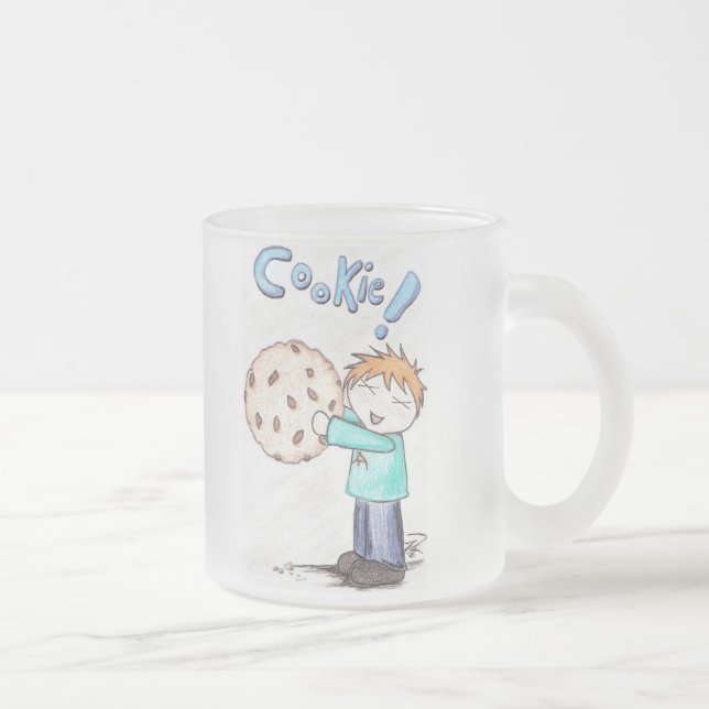 "COOKIE!" Frosted Glass Mug (Right)