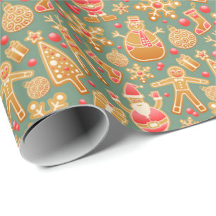 Cookie Gingerbread Christmas Wrapping Paper