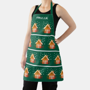 Cookie House Snowflakes Family Christmas Apron