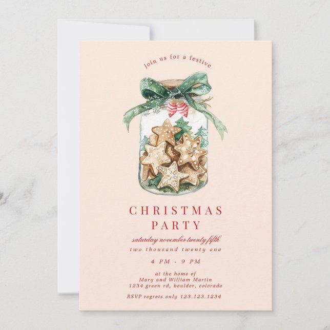 Cookie Jar Christmas Party Invitation (Front)