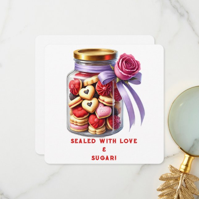 Cookie Jar - Valentine's Day Card (Front/Back In Situ)
