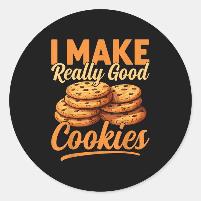 Cookie Maker Co. Uni-adults Humourous Modern Black Classic Round Sticker (Front)