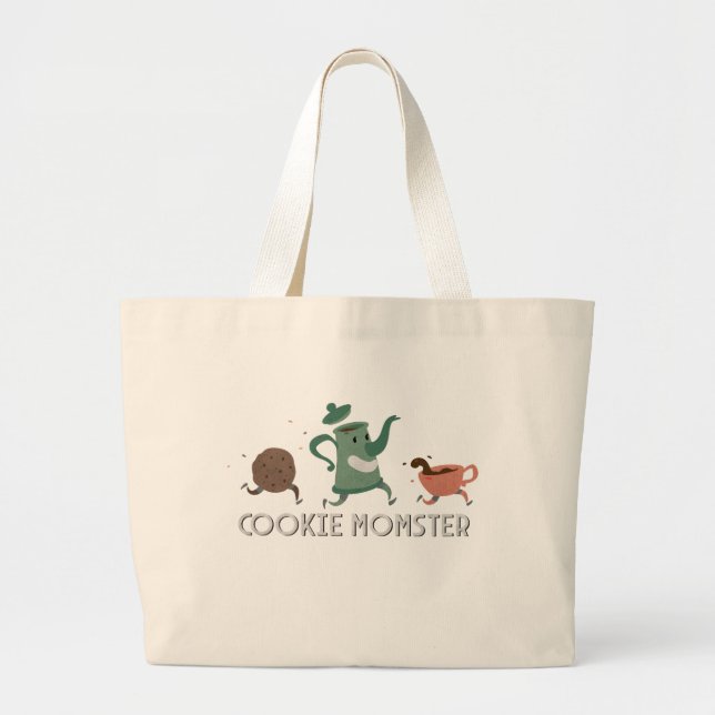 Cookie Momster Large Tote Bag (Front)