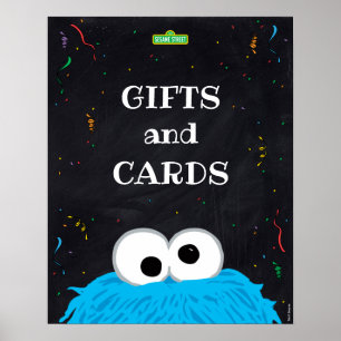 Cookie Monster 1st Birthday Gifts & Cards Sign