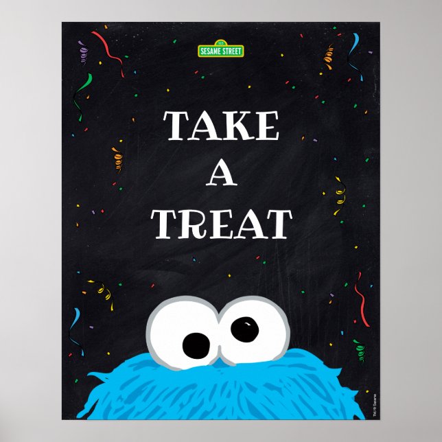 Cookie Monster | 1st Birthday Take A Treat Poster (Front)