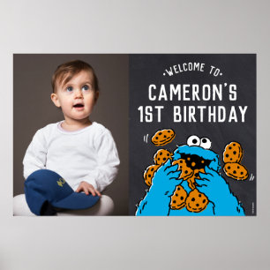 Cookie Monster 1st Birthday Welcome Poster