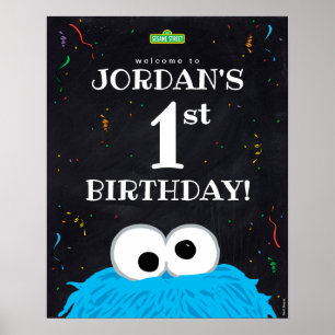 Cookie Monster 1st Birthday Welcome Poster