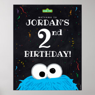 Cookie Monster 2nd Birthday Welcome Poster