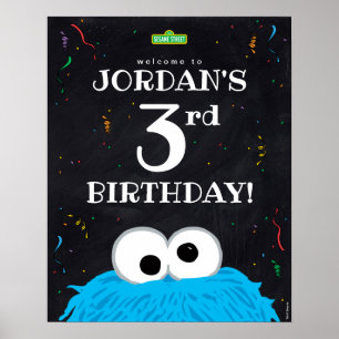Cookie Monster 3rd Birthday Welcome Poster