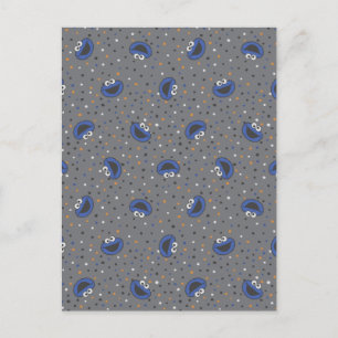 Cookie Monster 80's Throwback Polka Dot Pattern Postcard