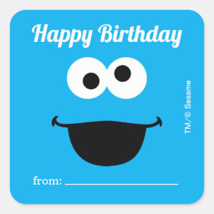 Cookie Monster   A Gift From - Birthday  Square Sticker