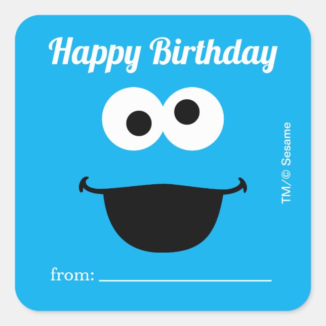 Cookie Monster | A Gift From - Birthday  Square Sticker (Front)