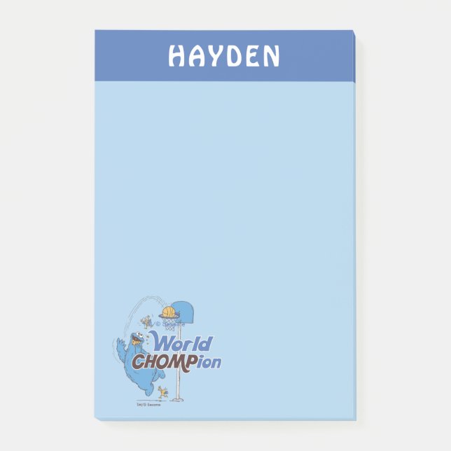 Cookie Monster | Add Your Name Post-it Notes (Front)