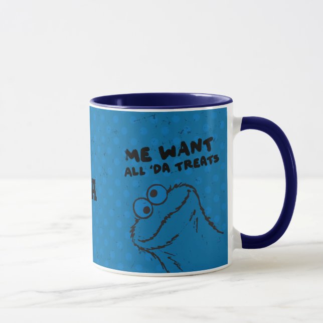 Cookie Monster - All 'Da Treats! | Add Your Name Mug (Right)
