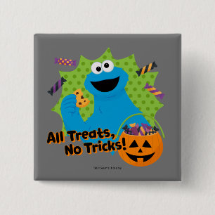 Cookie Monster   All Treats, No Tricks! 15 Cm Square Badge