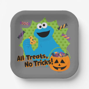 Cookie Monster All Treats, No Tricks! Paper Plate