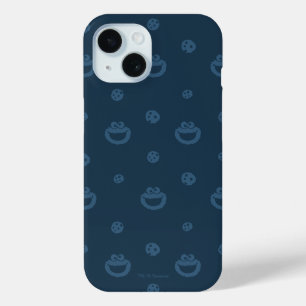 Cookie Monster and Cookies Blue Navy Pattern iPhone 15 Case