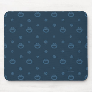 Cookie Monster and Cookies Blue Navy Pattern Mouse Mat