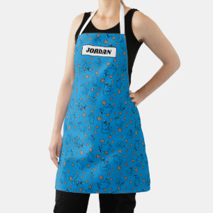 Cookie Monster and Cookies Blue Pattern Apron