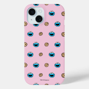 Cookie Monster and Cookies Pink Pattern iPhone 15 Case