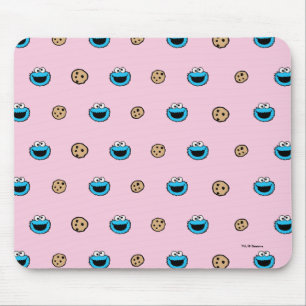 Cookie Monster and Cookies Pink Pattern Mouse Mat