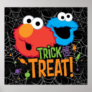 Cookie Monster and Elmo - Trick or Treat Poster