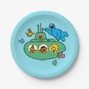 Cookie Monster and Sesame Pals Submarine Paper Plate