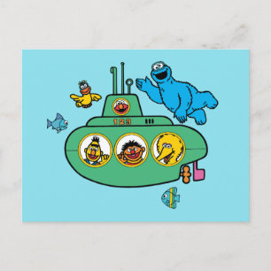 Cookie Monster and Sesame Pals Submarine Postcard