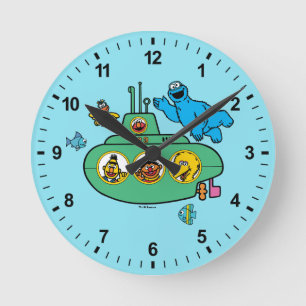 Cookie Monster and Sesame Pals Submarine Round Clock