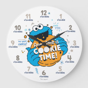 Cookie Monster Any Time is Cookie Time Large Clock